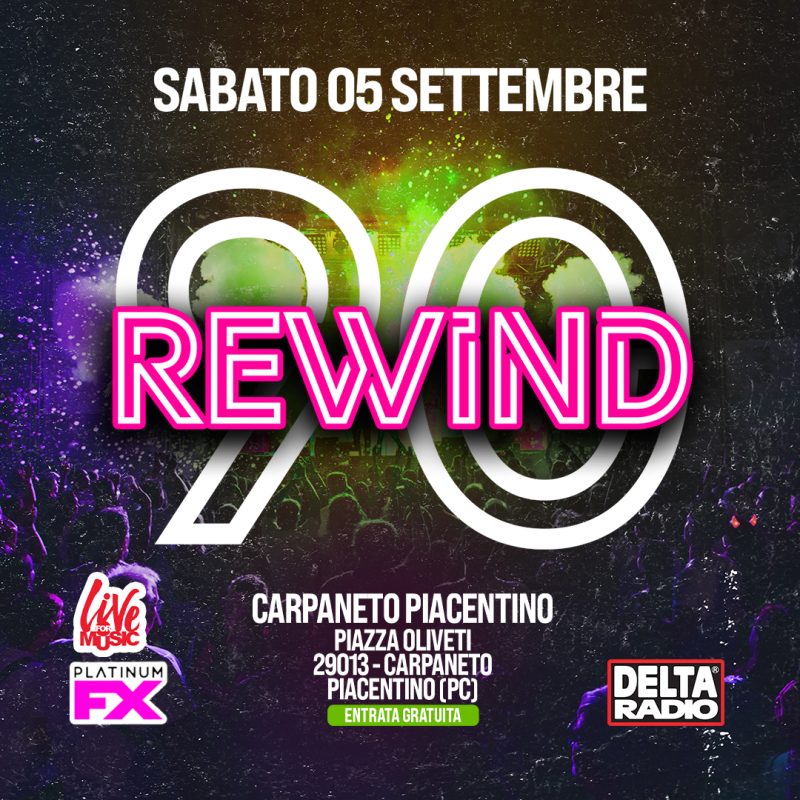 Copertina evento REWIND90 - CARPANETO PIACENTINO PC