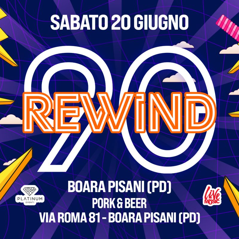Copertina Evento - Rewind90 - 2025-06-20 - Boara Pisani