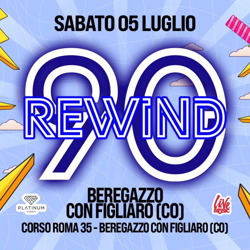 Copertina Evento - Rewind90 - 5 luglio-Beregazzo